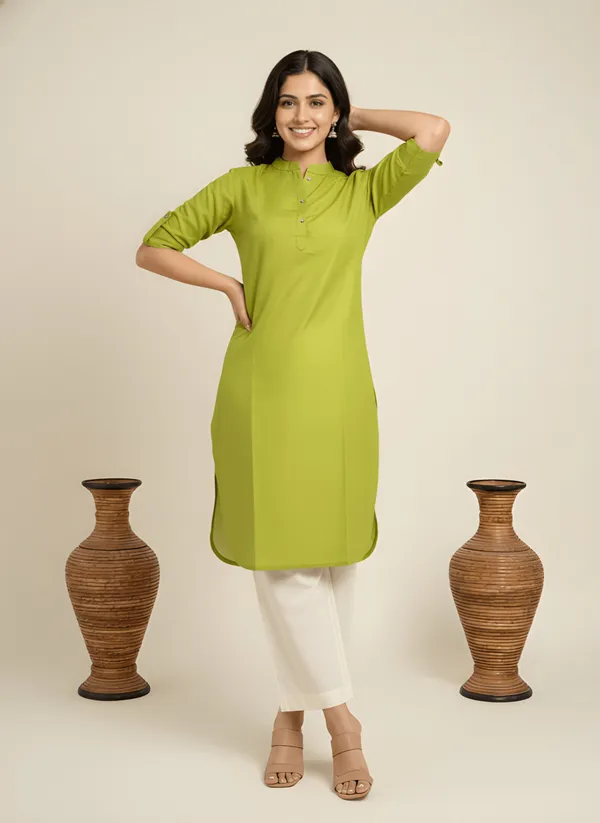 Elegant_Lime_Green_Straight_Kurti_for_Women
