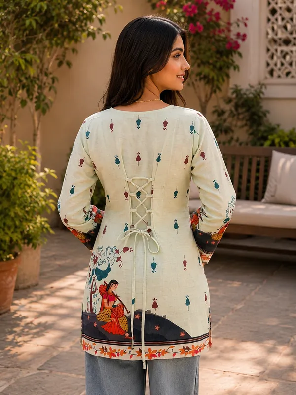 Cream_Cotton_Straight_Printed_Kurti_For_Women