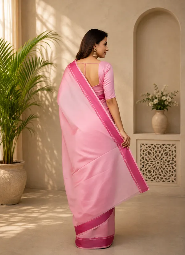 Pink_Manipuri_Kalam_Solid_Border_Saree_For_Women