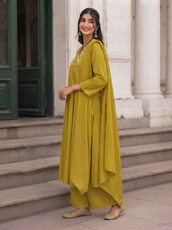 Mustard_Embroidered_Anarkali_Suit_Set_for_Women