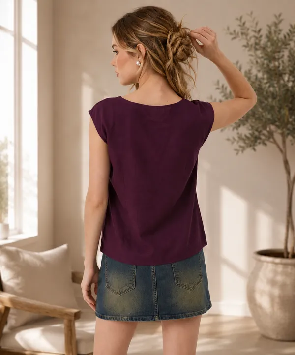 Purple_Slub_Cotton_Rhinestone_Work_Top_For_Women