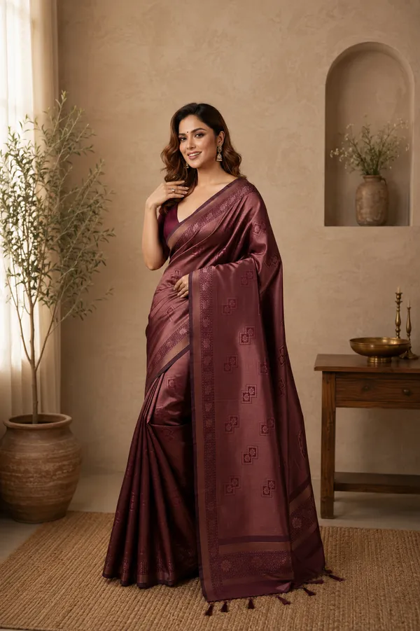 Maroon_Banarasi_Silk_Woven_Jacquard_Saree_For_Women