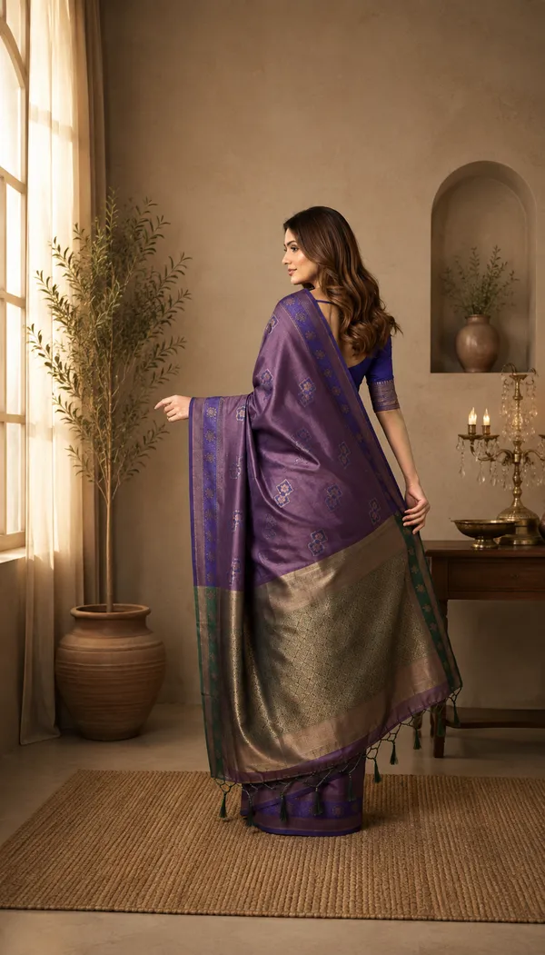 Purple_Banarasi_Silk_Woven_Saree_For_Women