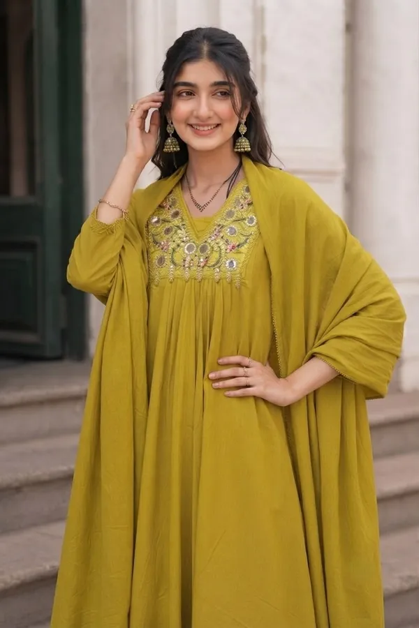 Mustard_Embroidered_Anarkali_Suit_Set_for_Women
