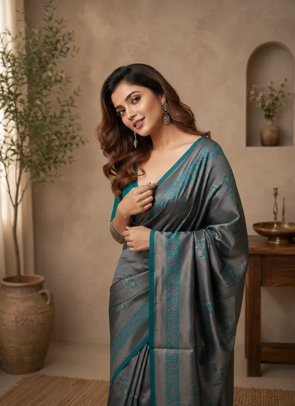 Grey_Banarasi_Silk_Woven_Saree_For_Women