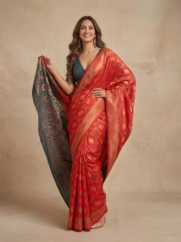 Women_Fancy_Banarasi_Saree_with_Golden_Zari_Work