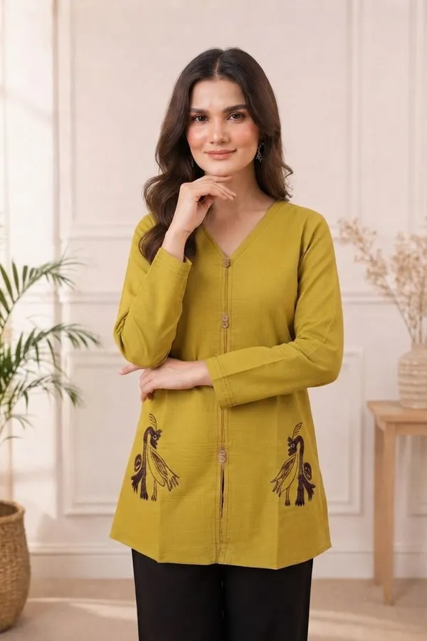 Women_Mustard_Yellow_Embroidered_Cotton-Silk_Top