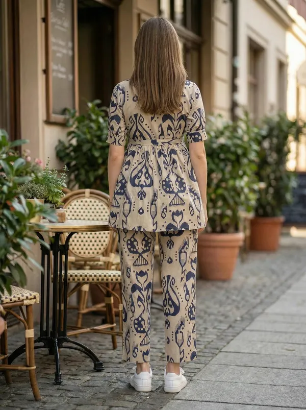 Women’s_Beige_&_Navy_Blue_Printed_Rayon_Co-Ord_Set