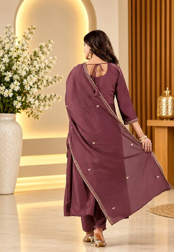 Women’s_Burgundy_Vichitra_Silk_Embroidered_Anarkali_Kurta_Set_with_Dupatta