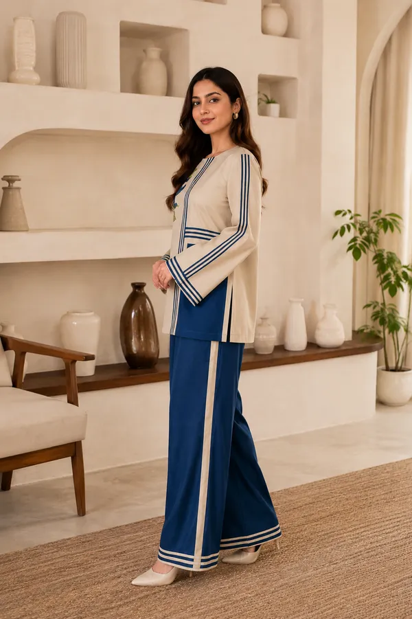 Women’s_Cream_&_Navy_Blue_Printed_Rayon_Co-Ord_Set