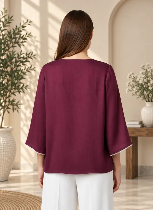 Women’s_Fancy_Delta_Silk_Solid_Purple_Top_&_Tunic
