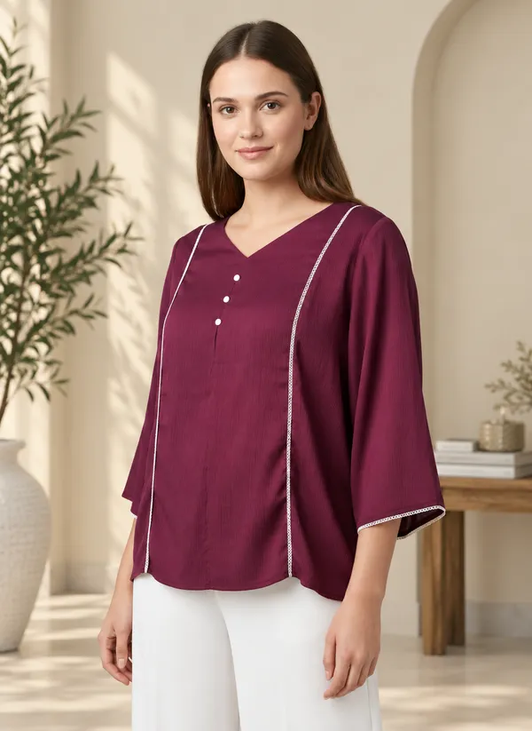 Women’s_Fancy_Delta_Silk_Solid_Purple_Top_&_Tunic