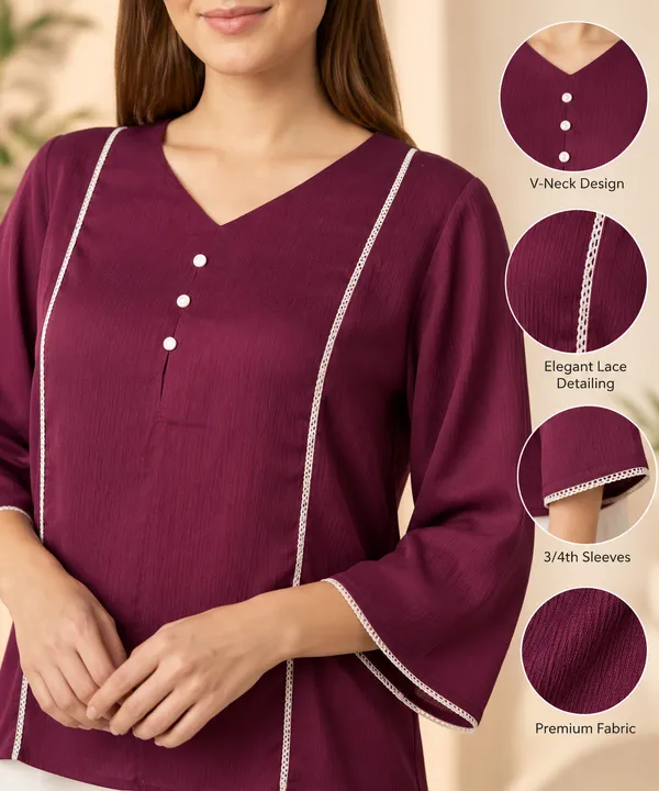 Women’s_Fancy_Delta_Silk_Solid_Purple_Top_&_Tunic