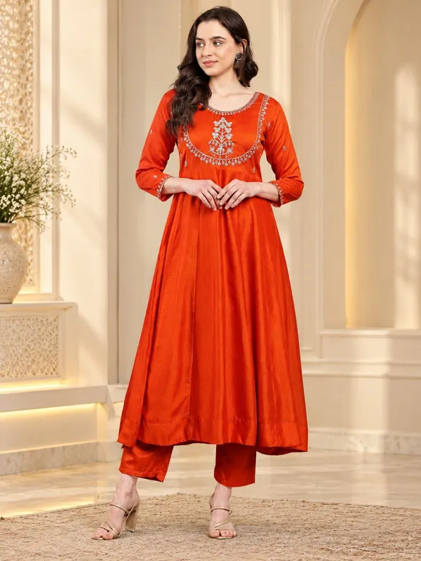 Women’s_Orange_Vichitra_Silk_Embroidered_Anarkali_Kurta_Set_with_Dupatta