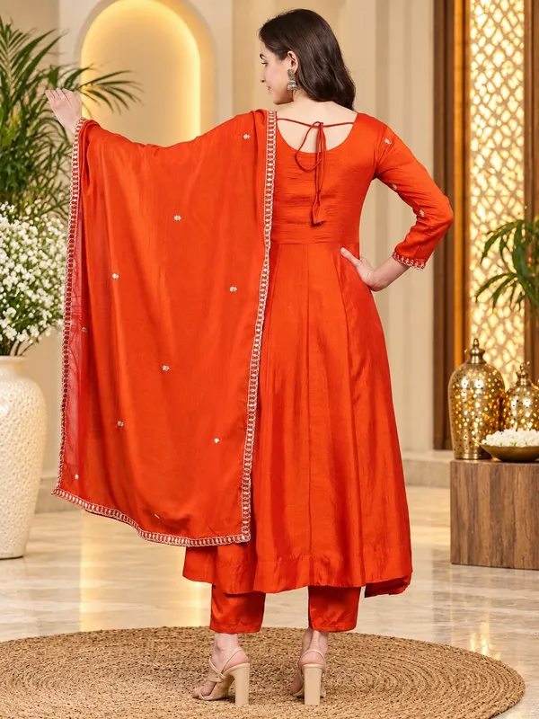 Women’s_Orange_Vichitra_Silk_Embroidered_Anarkali_Kurta_Set_with_Dupatta