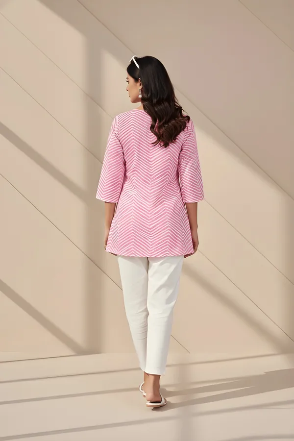 Women's_Pink_Chevron_Print_Cotton_Blend_Tunic