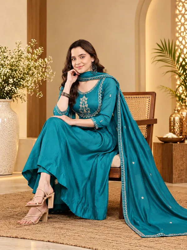 Women’s_Rama_Vichitra_Silk_Embroidered_Anarkali_Kurta_Set_with_Dupatta