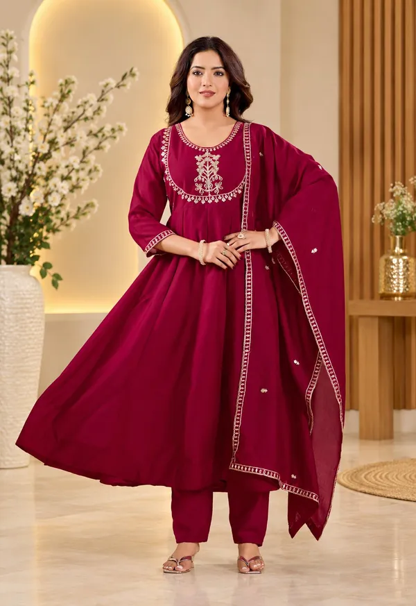 Women’s_Red_Vichitra_Silk_Embroidered_Anarkali_Kurta_Set_with_Dupatta