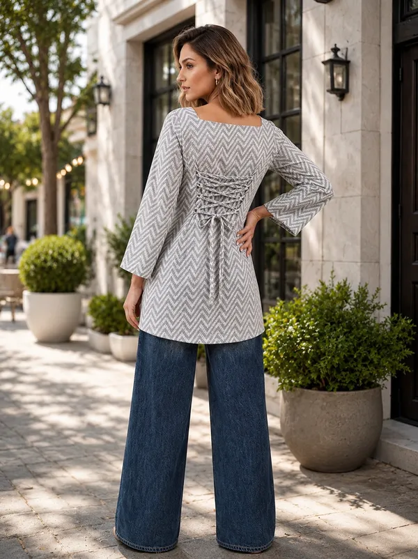 Grey_Cotton_Relaxed_Fit_Chevron_Print_Tunic_For_Women