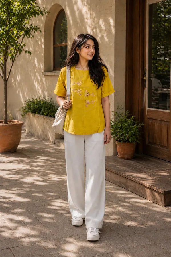 Yellow_Cotton_Relaxed_Fit_Embroidered_Top_For_Women