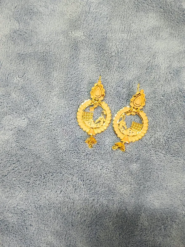 Gold_Brass_Scalloped_Circular_Traditional_Drop_Earrings_For_Women