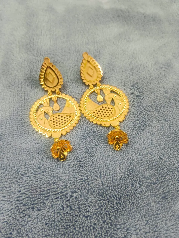 Gold_Brass_Peacock_Motif_Drop_Earrings_For_Women