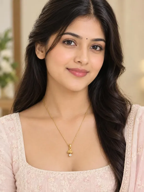 Gold-Toned_Bell_Shape_Pendant_Necklace_for_Women