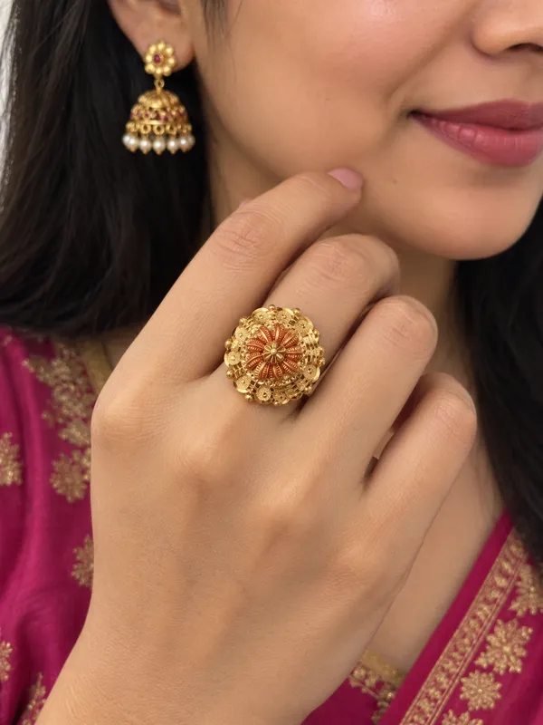 Gold_Tone_Ornate_Floral_Ring_For_Women