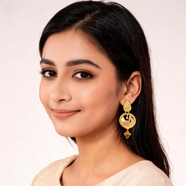 Gold_Brass_Peacock_Motif_Drop_Earrings_For_Women
