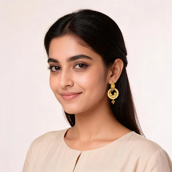 Gold_Brass_Scalloped_Circular_Traditional_Drop_Earrings_For_Women