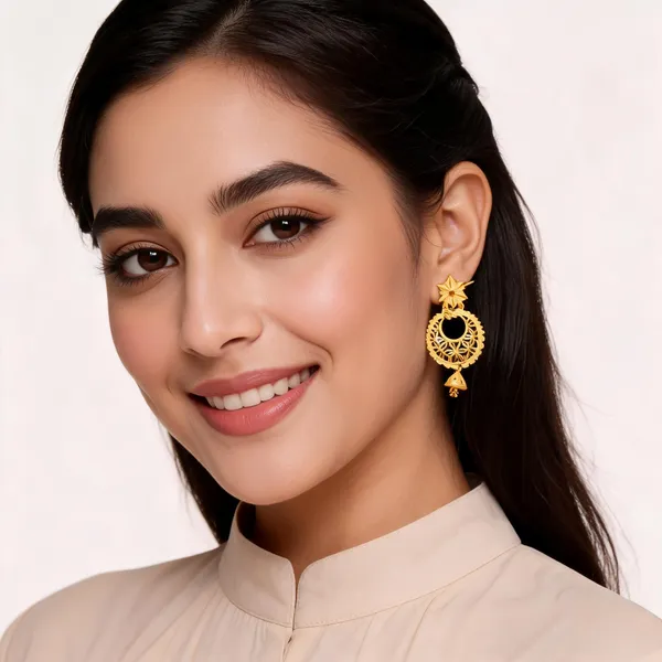 Gold_Brass_Floral_Filigree_Dangle_Earrings_For_Women