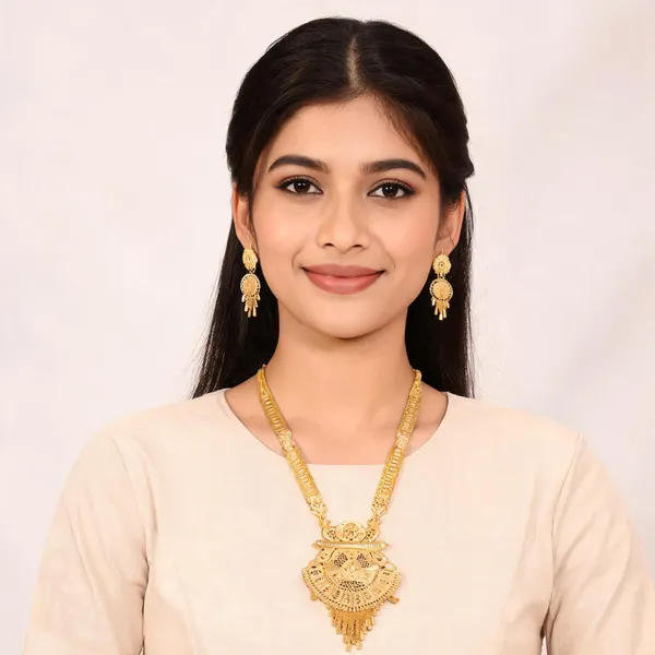 Gold_Brass_Openwork_Traditional_Necklace_And_Earrings_Set_For_Women