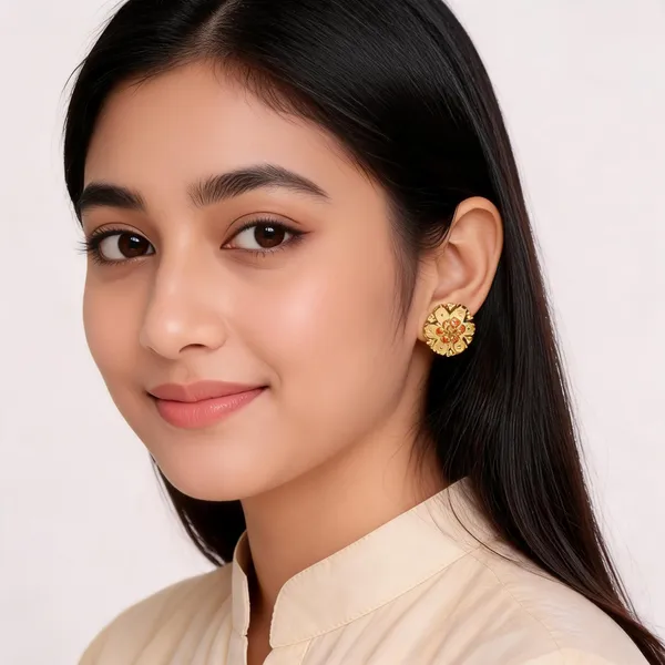 Gold_Brass_Floral_Traditional_Stud_Earrings_For_Women