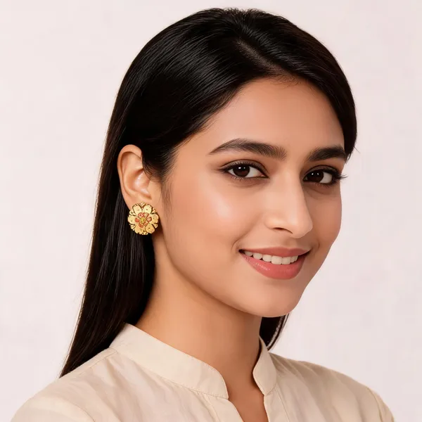 Gold_Brass_Floral_Traditional_Stud_Earrings_For_Women