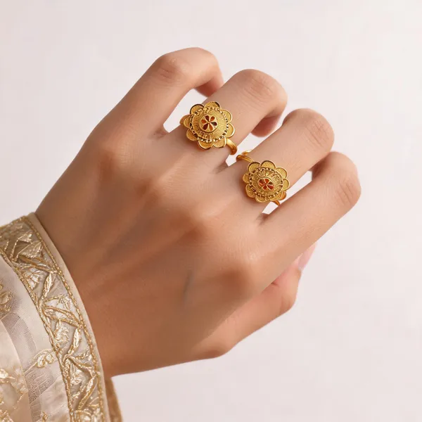 Gold_Brass_Floral_Motif_Adjustable_Rings_For_Women