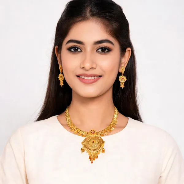 Gold_Brass_Traditional_Necklace_&_Earrings_Set_For_Women