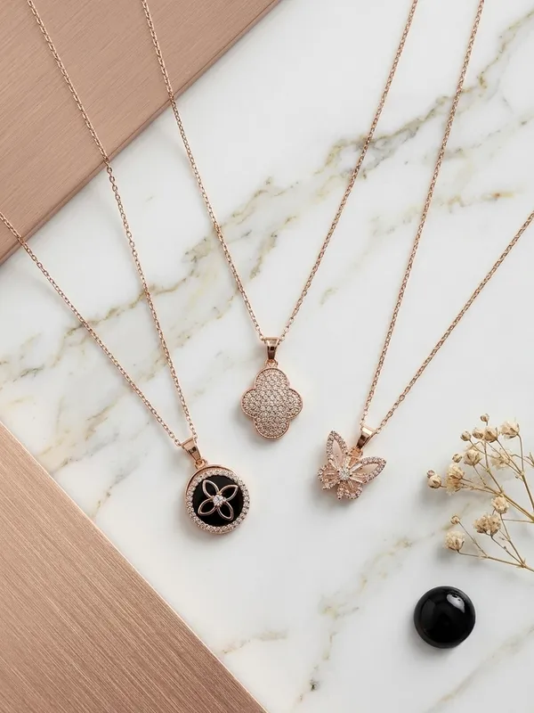Rose_Gold_Stainless_Steel_Butterfly_Clover_Pendant_Necklace_For_Women