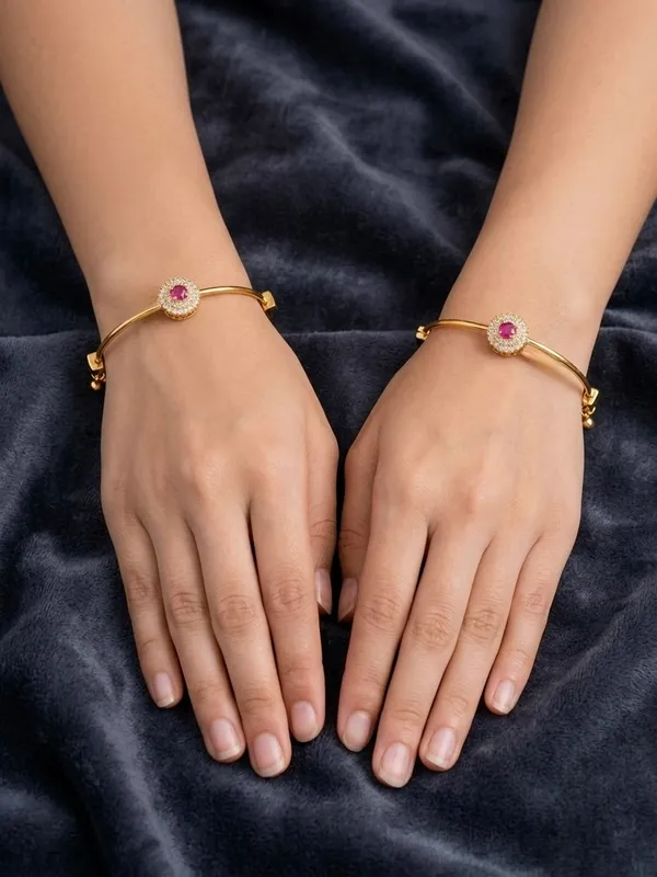 Gold_Copper_Red_Stone_Studded_Bangle_Set_For_Women