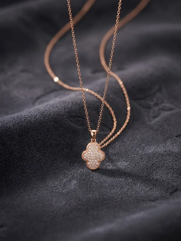 Rose_Gold_Stainless_Steel_Butterfly_Clover_Pendant_Necklace_For_Women