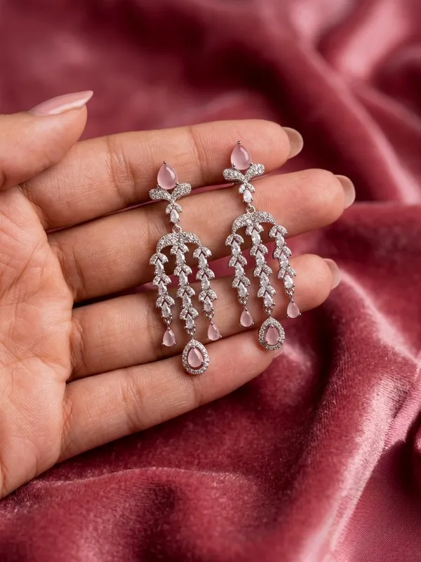 Pink_Silver_American_Diamond_Chandelier_Earrings_For_Women