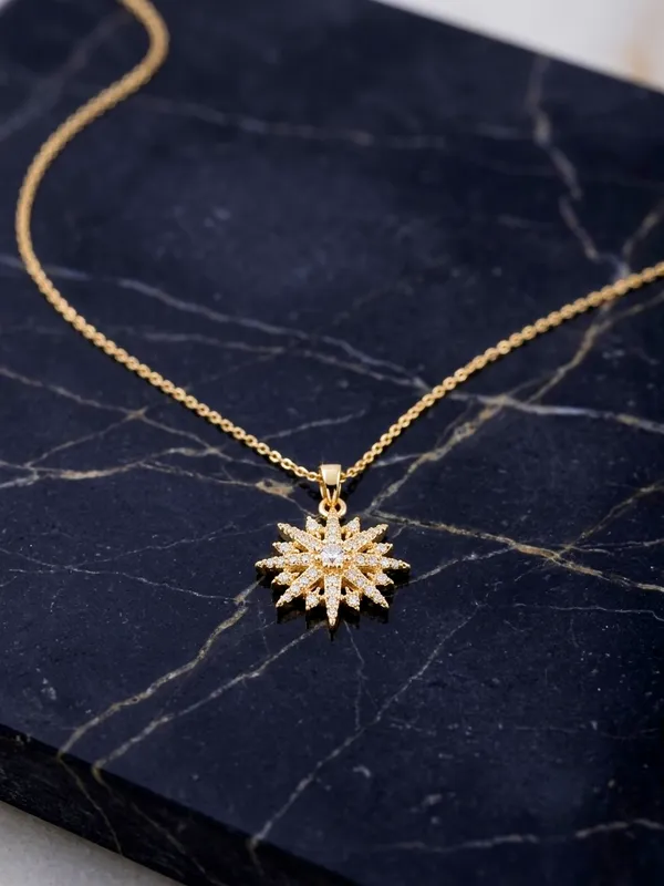 Silver_Stainless_Steel_Starburst_Pendant_Necklace_For_Women