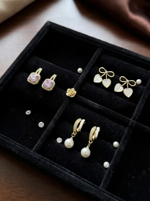 Gold_Alloy_Bow_Heart_Drop_Earrings_For_Women
