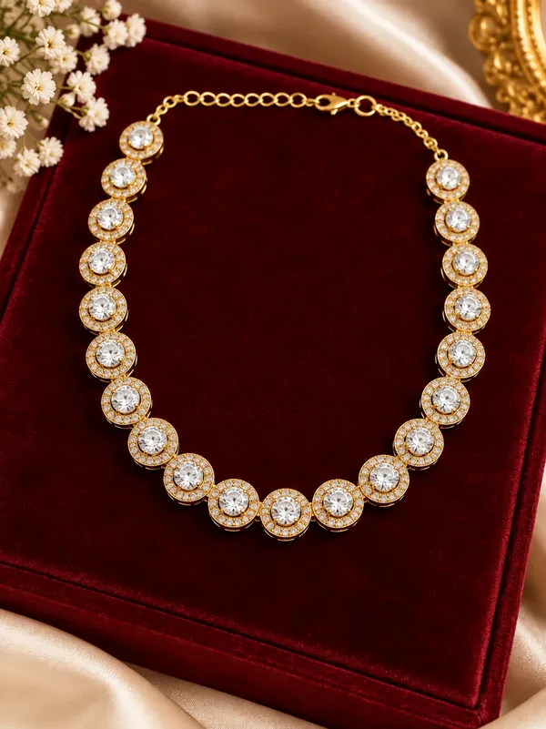 Gold_American_Diamond_Crystal_Necklace_Bracelet_Earrings_Set_For_Women
