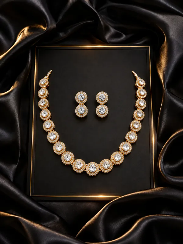 Gold_American_Diamond_Crystal_Necklace_Bracelet_Earrings_Set_For_Women