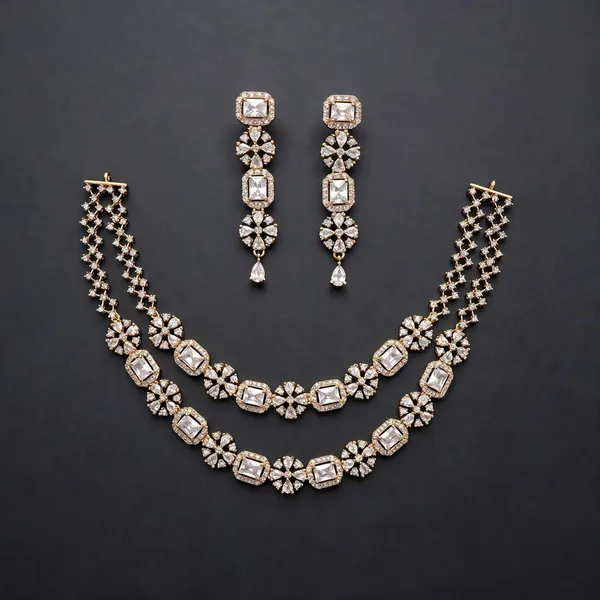 Gold_American_Diamond_Stone_Studded_Floral_Necklace_Set_For_Women