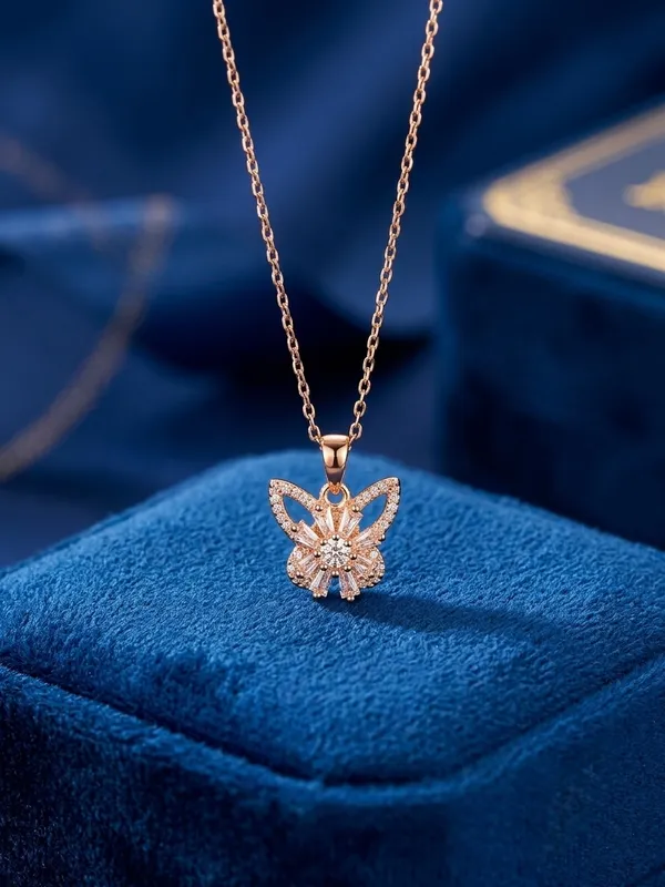 Rose_Gold_Stainless_Steel_Butterfly_Clover_Pendant_Necklace_For_Women