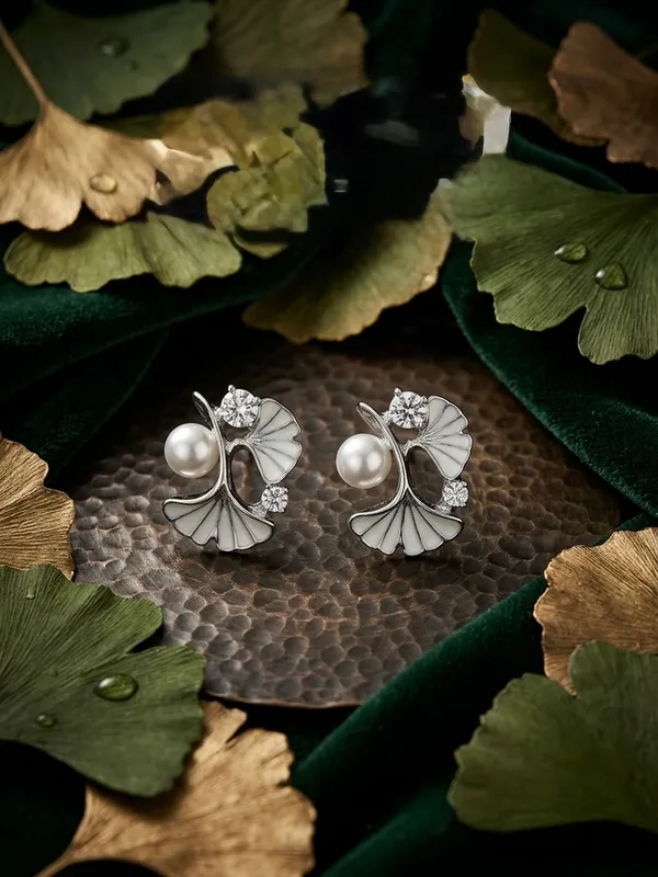Pink_Gold_Alloy_Faux_Pearl_Floral_Stud_Earrings_For_Women