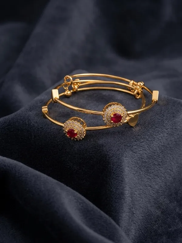 Gold_Copper_Red_Stone_Studded_Bangle_Set_For_Women