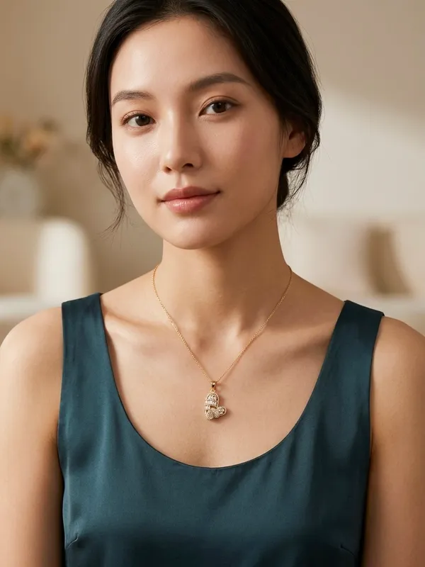Gold_Stainless_Steel_Rhinestone_Pendant_Necklace_For_Women