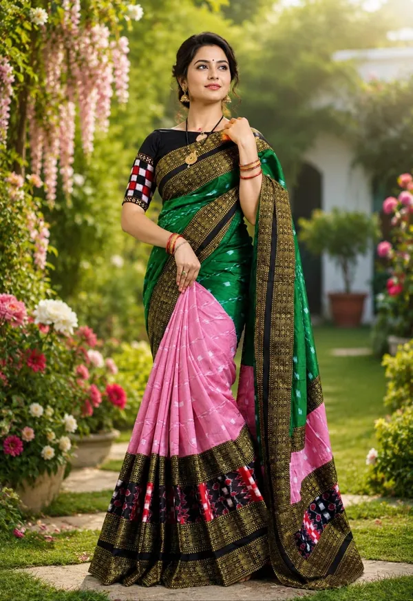 Green_Cotton_Printed_Saree_For_Women